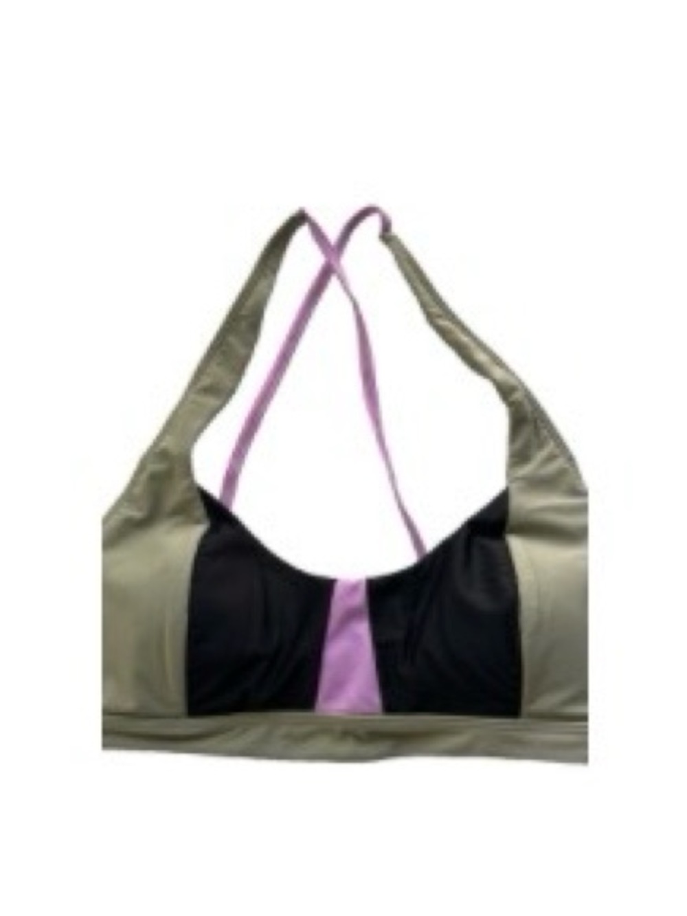 New  PrAna Tulum Swim Bikini Top  Size Large L Multicolor Black Colorblock